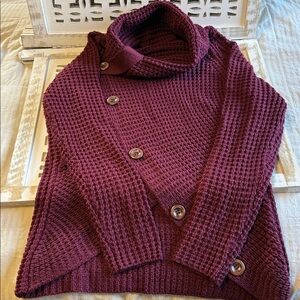 BEAUTIFUL ZENANA CRANBERRY COW NECK SWEATER